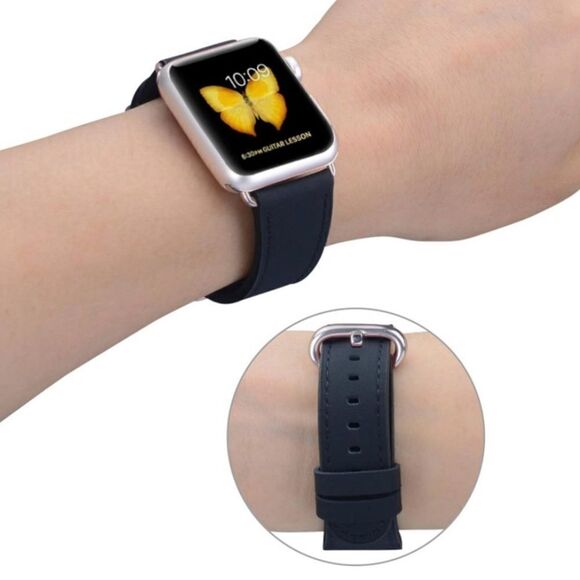 Leather Band Compatible with Apple Watch Series 5 4 3 2 1 38mm 40mm Men Women - Picture 1 of 4